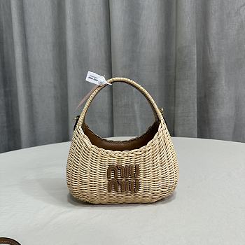 Miu Miu Wander Rattan Bag Size 21x16x10.5cm