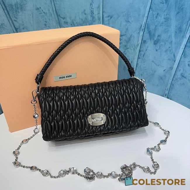 Miu Miu Women's Crystal Black Bag Size 22.5x4.5x12cm - 1