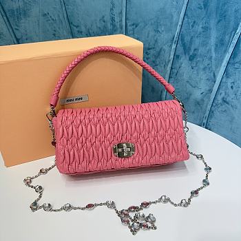 	 Miu Miu Women's Crystal Pink  Bag Size 22.5x4.5x12cm