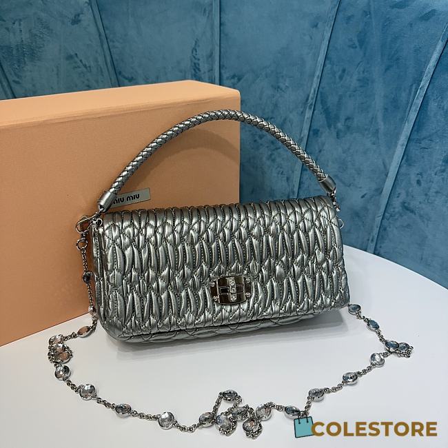 	 Miu Miu Women's Crystal Grey Bag Size 22.5x4.5x12cm - 1