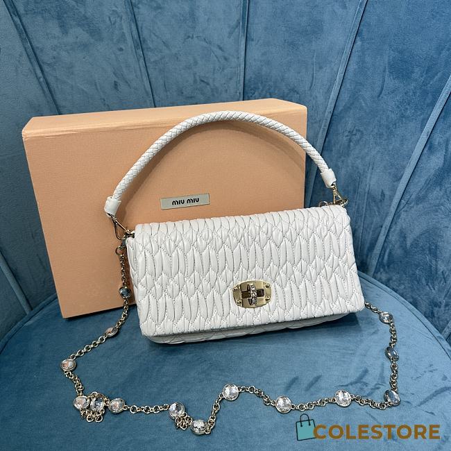 	 Miu Miu Women's Crystal White Bag Size 22.5x4.5x12cm - 1