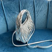 	 Miu Wander Matelassé Nappa Leather Mini Hobo Bag Silver 23X13X7 - 2