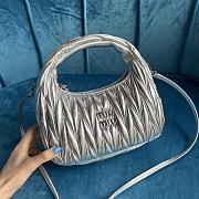 	 Miu Wander Matelassé Nappa Leather Mini Hobo Bag Silver 23X13X7 - 4