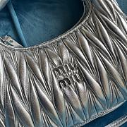 	 Miu Wander Matelassé Nappa Leather Mini Hobo Bag Silver 23X13X7 - 6
