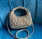 	 Miu Wander Matelassé Nappa Leather Mini Hobo Bag Golden 23X13X7 - 1
