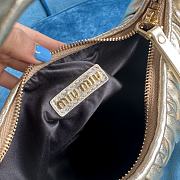 	 Miu Wander Matelassé Nappa Leather Mini Hobo Bag Golden 23X13X7 - 2