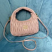 	 Miu Wander Matelassé Nappa Leather Mini Hobo Bag Light Pink 23X13X7 - 1