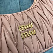 	 Miu Wander Matelassé Nappa Leather Mini Hobo Bag Light Pink 23X13X7 - 2