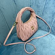 	 Miu Wander Matelassé Nappa Leather Mini Hobo Bag Light Pink 23X13X7 - 5