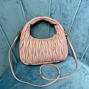 	 Miu Wander Matelassé Nappa Leather Mini Hobo Bag Light Pink 23X13X7 - 6