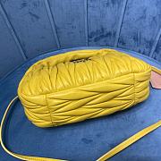 	 Miu Wander Matelassé Nappa Leather Mini Hobo Bag Yellow 23X13X7 - 2