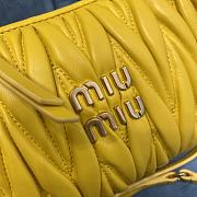 	 Miu Wander Matelassé Nappa Leather Mini Hobo Bag Yellow 23X13X7 - 3