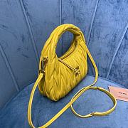 	 Miu Wander Matelassé Nappa Leather Mini Hobo Bag Yellow 23X13X7 - 6