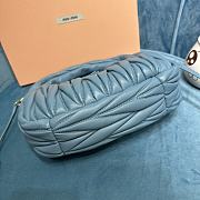 	 Miu Wander Matelassé Nappa Leather Mini Hobo Bag Blue 23X13X7 - 2