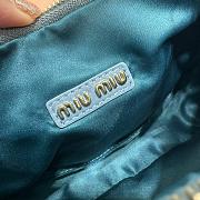 	 Miu Wander Matelassé Nappa Leather Mini Hobo Bag Blue 23X13X7 - 4