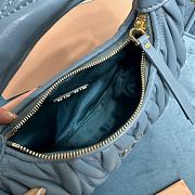 	 Miu Wander Matelassé Nappa Leather Mini Hobo Bag Blue 23X13X7 - 5
