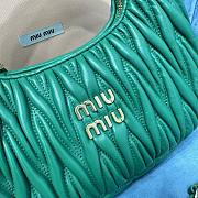 	 Miu Wander Matelassé Nappa Leather Mini Hobo Bag Green 23X13X7 - 4