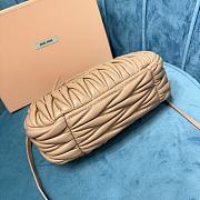 	 Miu Wander Matelassé Nappa Leather Mini Hobo Bag Beige 23X13X7 - 6