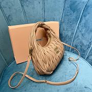 	 Miu Wander Matelassé Nappa Leather Mini Hobo Bag Beige 23X13X7 - 5
