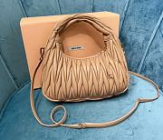 	 Miu Wander Matelassé Nappa Leather Mini Hobo Bag Beige 23X13X7 - 2