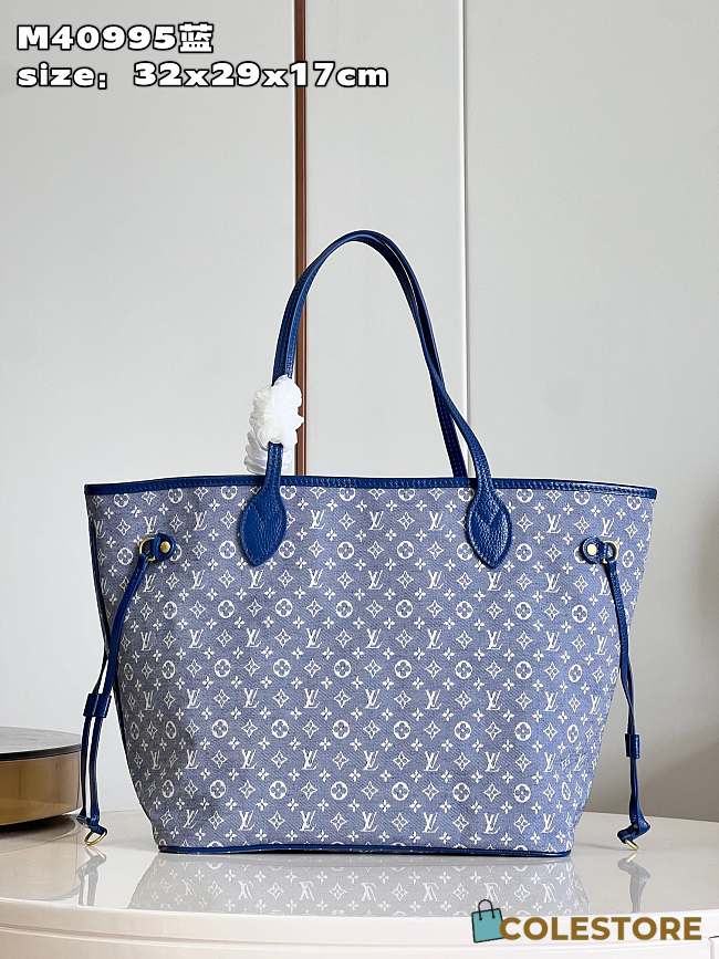 Louis Vuitton Neverfull Monogram Blue Size 32 x 29 x 17 cm - 1