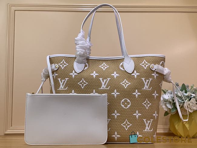 	 LV By The Pool Neverfull MM Bag White 31 x 28 x 14 cm - 1