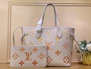 	 Louis Vuitton Neverfull MM Bag Light Beige  31 x 28 x 14 - 1