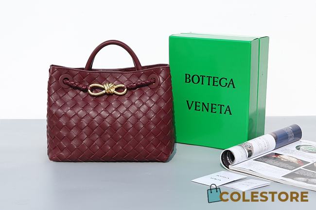 	 Bottega Veneta Andiamo Dark Red Size 25×22×10.5 - 1