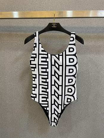 Fendi One-Piece Swimsuit Black/White