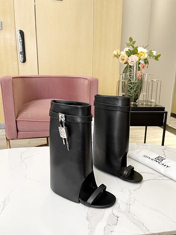 	 Givenchy Shark Lock Sandals In Black Leather Size 35-43cm