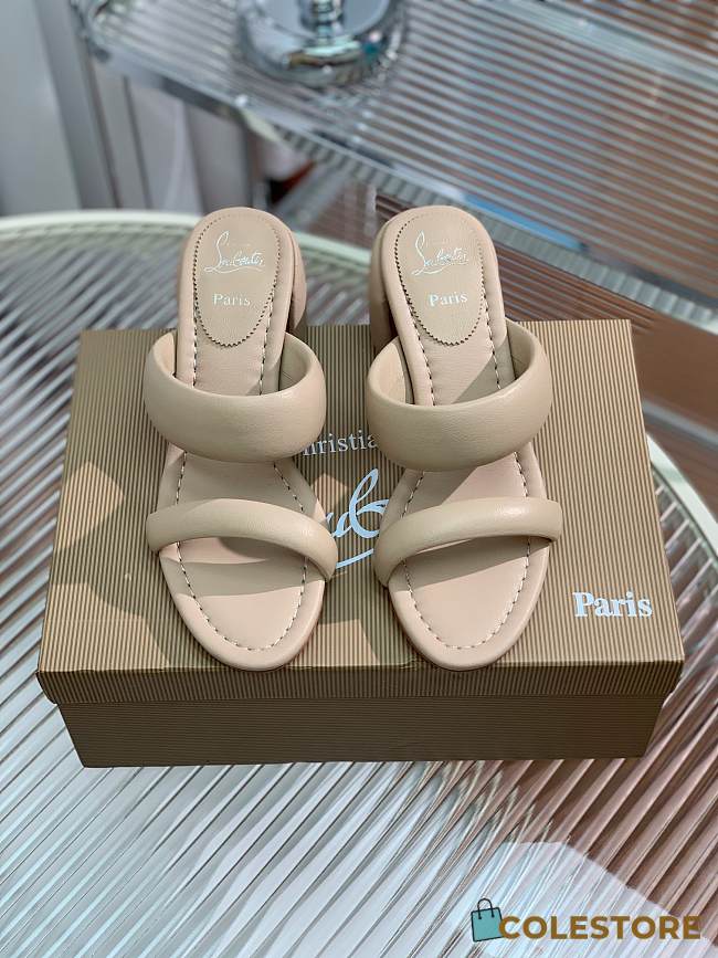 Christian Louboutin Inflama Sab 85 Leather Sandal Beige - 1