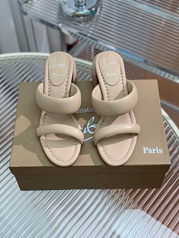 Christian Louboutin Inflama Sab 85 Leather Sandal Beige