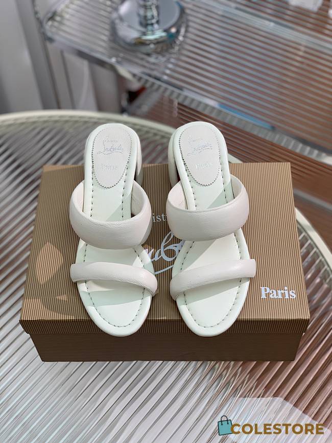 Christian Louboutin Inflama Sab 85 Leather Sandal White  - 1