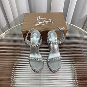 Christian Louboutin Women's Pyraclou Glitter Wedge Sandals 12cm - 1