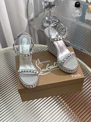 Christian Louboutin Women's Pyraclou Glitter Wedge Sandals 12cm - 2