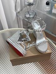Christian Louboutin Women's Pyraclou Glitter Wedge Sandals 12cm - 3