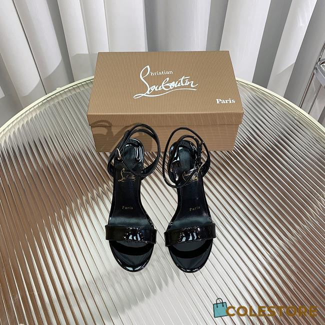 Christian Louboutin Women's Lipqueen 10 Ankle-Strap Patent Leather Sandals - 1