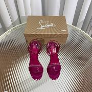 Christian Louboutin Women's Lipqueen 10 Ankle-Strap Patent Leather Sandals Pink - 1