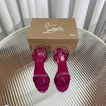 Christian Louboutin Women's Lipqueen 10 Ankle-Strap Patent Leather Sandals Pink