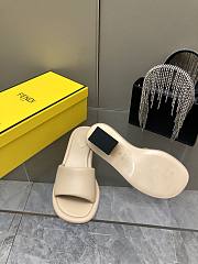 Fendi Women's Baguette Leather Sandals Beige - 4