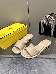 Fendi Women's Baguette Leather Sandals Beige - 2