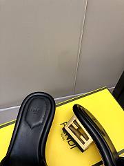 Fendi Women's Baguette Leather Sandals Black - 4