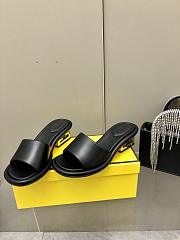 Fendi Women's Baguette Leather Sandals Black - 3