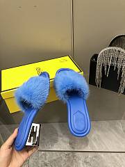 Fendi Women's Baguette Leather Sandals Blue  - 2