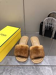 Fendi Women's Baguette Leather Sandals Brown - 1