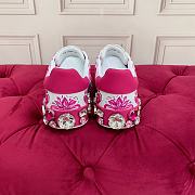 DOLCE & GABBANA Women's Maiolica Leather Low-Top Sneakers - Pink  - 5