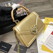 	 Dolce and Gabbana Black Small Devotion Gold Bag 19x4.5x13cm - 5