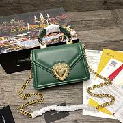 	 Dolce and Gabbana Black Small Devotion Green Bag 19x4.5x13cm - 1