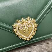 	 Dolce and Gabbana Black Small Devotion Green Bag 19x4.5x13cm - 2