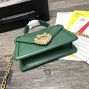	 Dolce and Gabbana Black Small Devotion Green Bag 19x4.5x13cm - 4